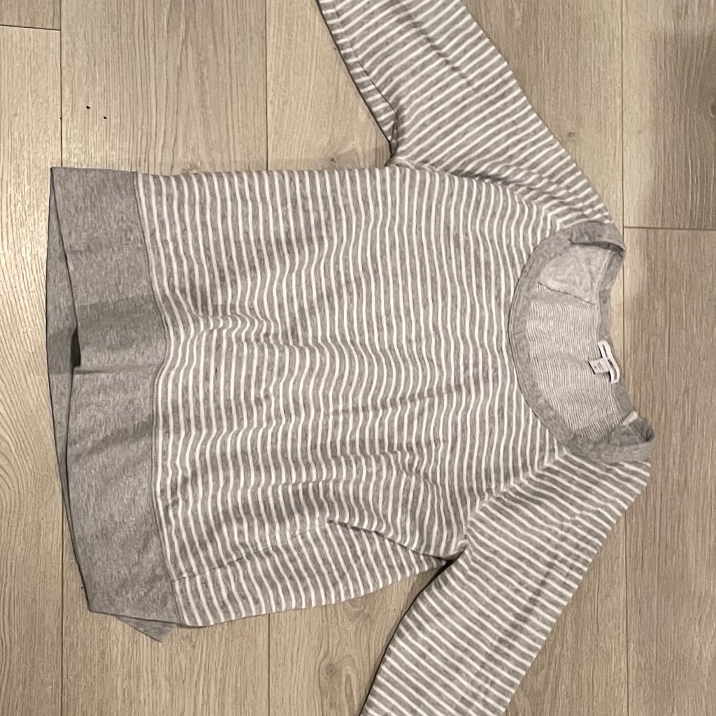 James Perse Women’s Gray Striped Sweater